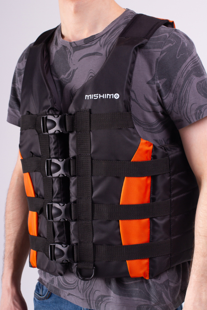 Жилет спасательный MISHIMO PRO Премиум качества Черно-оранжевый в Реутове