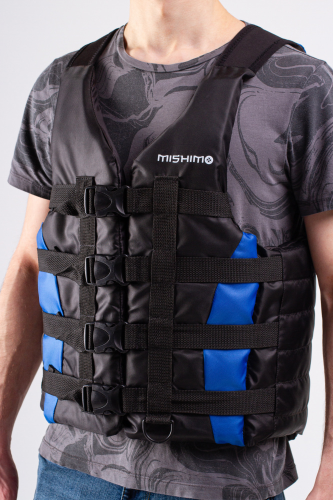 Жилет спасательный MISHIMO PRO Премиум качества Черно-синий в Реутове