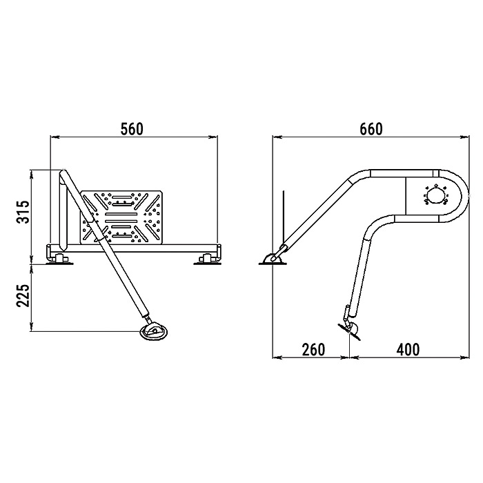 Стойка рулевая с креплением на баллон надувной лодки 25мм в Реутове