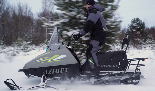 Миниснегоход Бурлак Азимут 20 л.с. , эл.запуск, реверс, тормоз гидравл, капот серый в Реутове