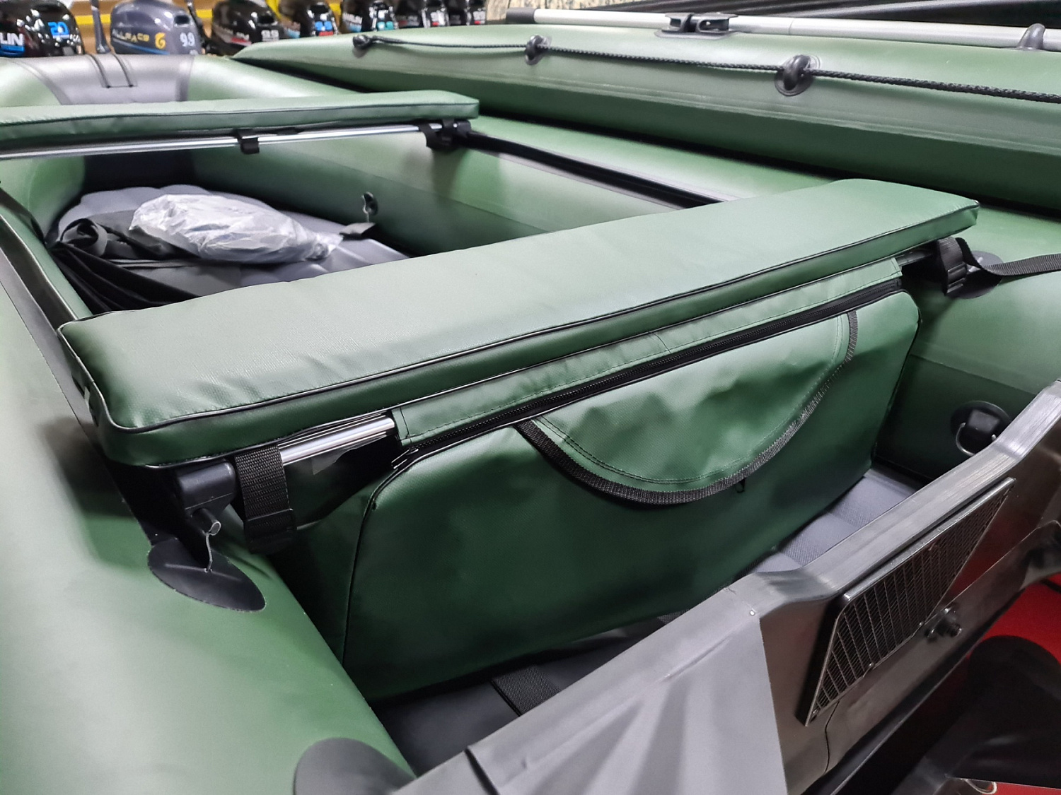 КОМПЛЕКТ МЯГКИХ НАКЛАДОК С СУМКОЙ ДЛЯ ЛОДОК 110Х20 ЗЕЛЕНЫЙ в Реутове