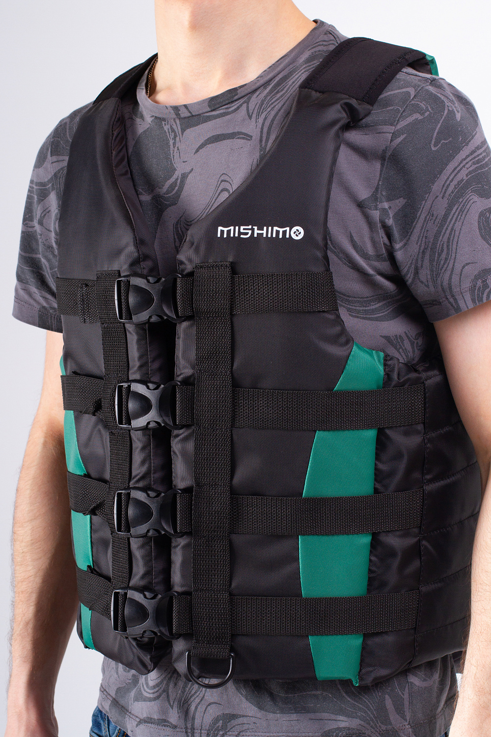 Жилет спасательный MISHIMO PRO Премиум качества Черно-зеленый в Реутове