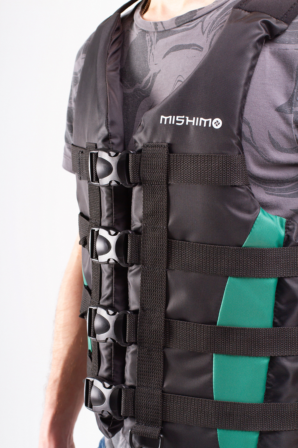 Жилет спасательный MISHIMO PRO Премиум качества Черно-зеленый в Реутове