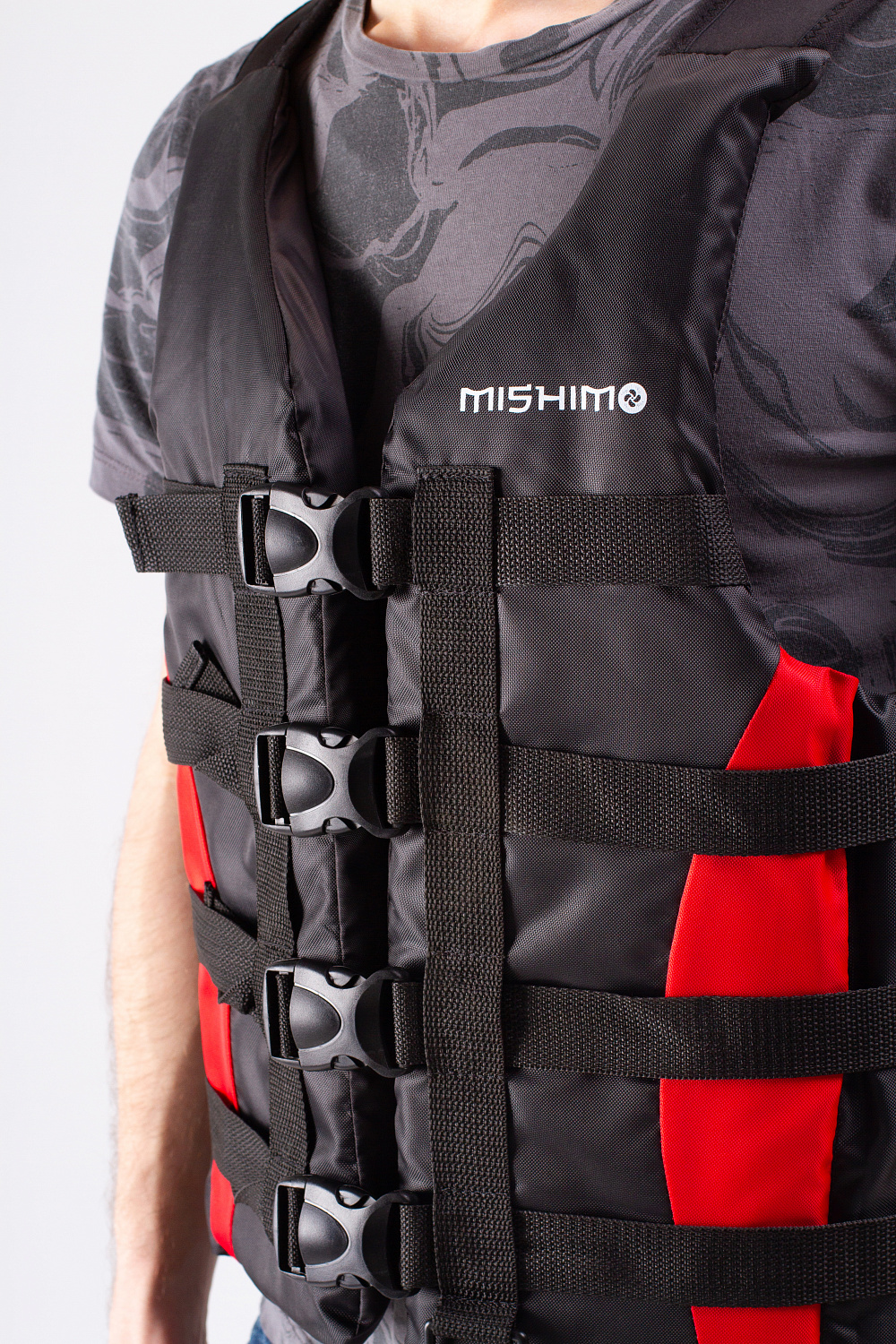 Жилет спасательный MISHIMO PRO Премиум качества Черно-красный в Реутове